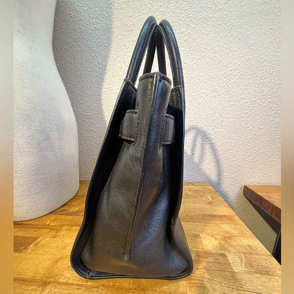 MICHAEL Kors Hamilton Satchel Black Leather Gold Hardware Lock & Key Bag - Picture 7 of 14